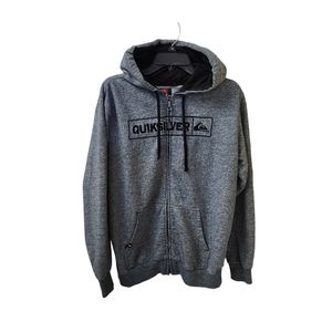 Quiksilver Grey Zip Up Hoodie Sweater